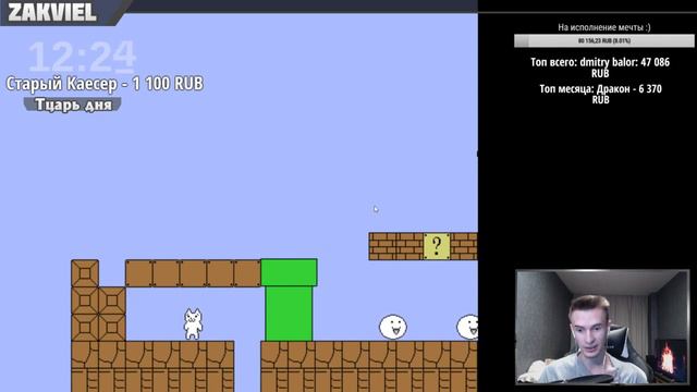 ЗАКВИЕЛЬ ИГРАЕТ В КИТАЙСКОГО МАРИО | Syobon Action