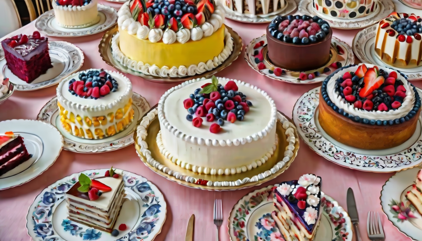 Нейронная сеть генерирует изображения тортиков и пирожных.