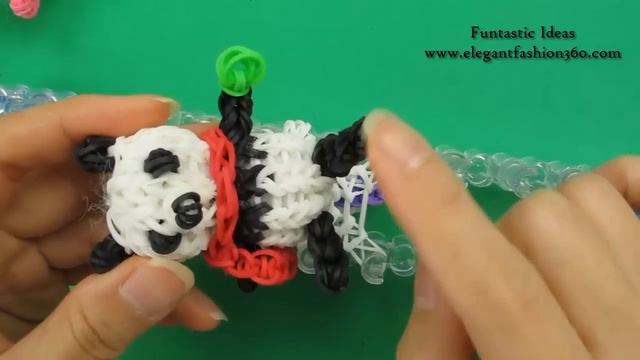 Rainbow Loom Panda/Teddy Bear 3D Mini Charm - How to Loom Bands Tutorial Animal