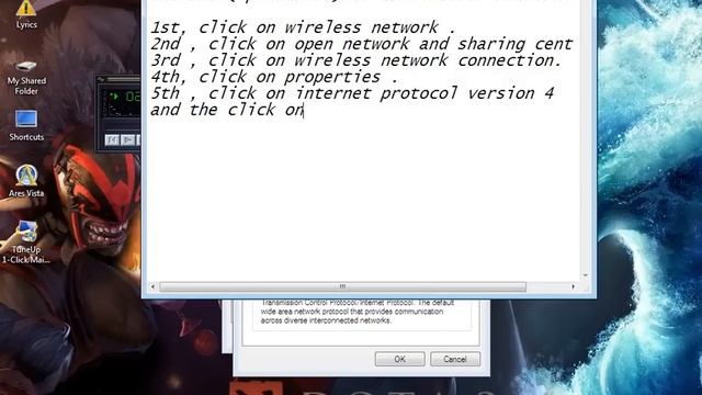 How to change the DNS address of your computer's wireless network ip address.