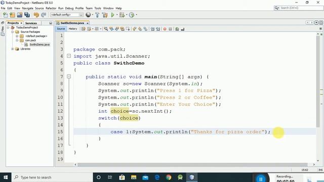 Lect 8: Switch case in java with Scanner class| #switchcase |Scanner class| switch statement in jav