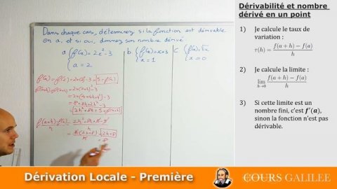 Nombre dérivé - Dérivation Locale - Première