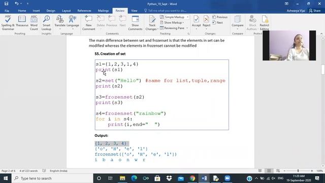 Python Lecture26Nested Tuple Set Methods of Set