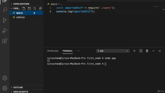 Complete Node js course with express js, socket io, and MongoDB -part 04 ( modules)