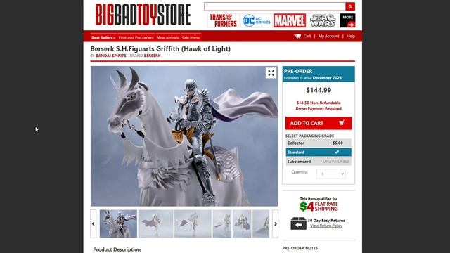 S.H. Figuarts Berserk Guts Berserker Armor & Griffith Hawk of Light With Horse PRE-ORDER!