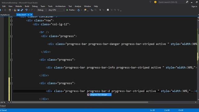 Bootstrap # 23 progress bar