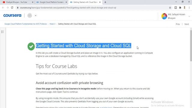 Google Cloud Platform Fundamentals for AWS Professionals | All Quiz Solutions | Coursera