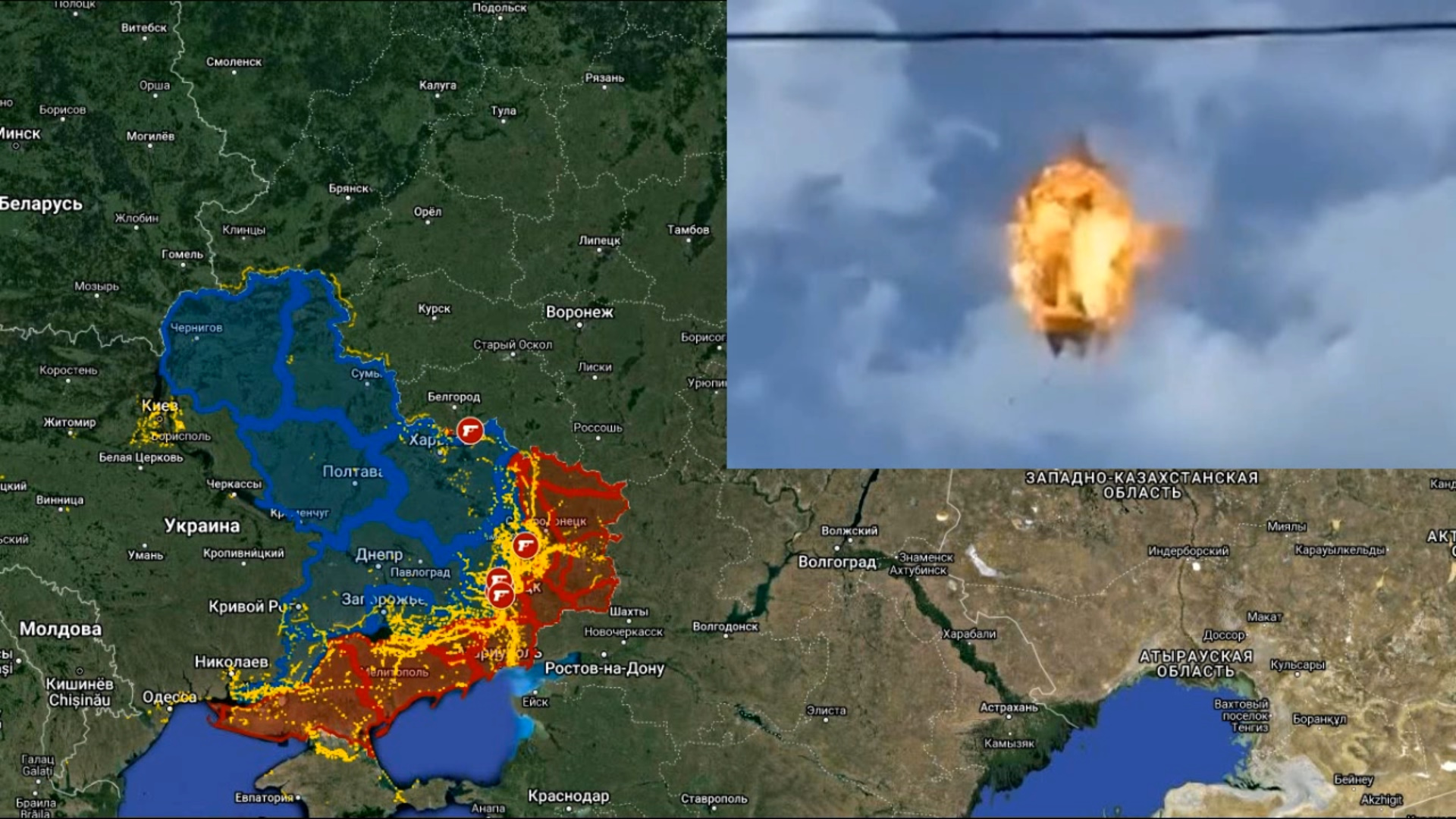 Карта боевых действий. Уничтожены БПЛА над Владимирской и Ярославской областью. Мы в Кубе