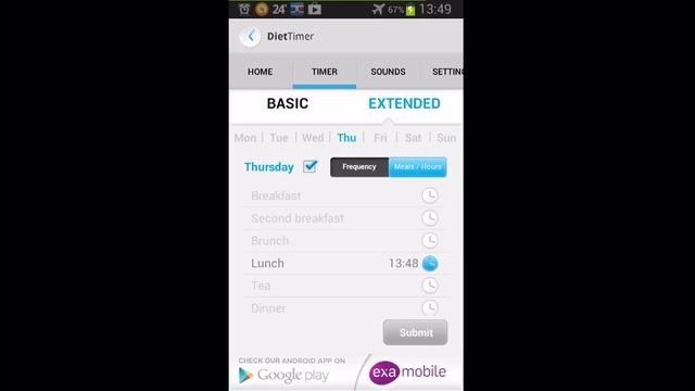 Diet Timer - Android Application