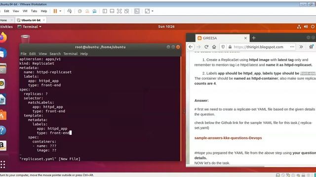 A simple ReplicaSet creation in k8s cluster #Linux #k8s #ReplicaSet #cluster #howto #learning