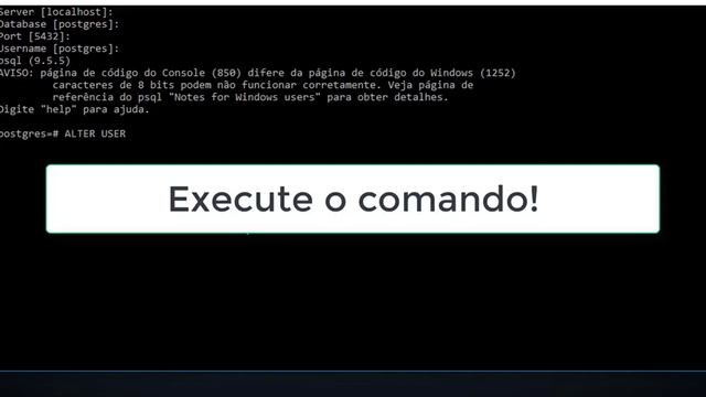 PostgreSQL - Alterando senha SQL SHELL (psql) Windows