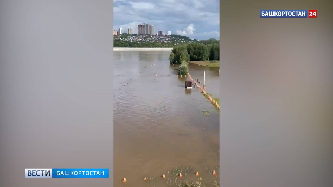 Затопило по самые зонтики: пляж «Солнечный» в Уфе полностью ушел под воду