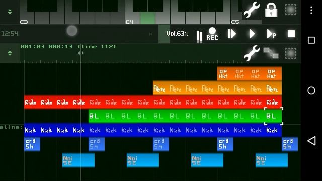 Making some basic beats on SunVox Android