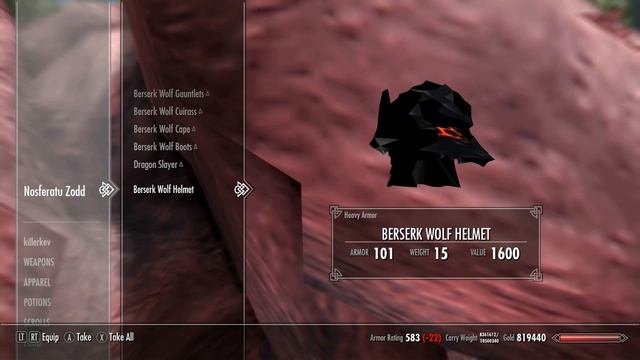 Skyrim Special Edition: Berserk Wolf Armor MOD SHOWCASE  Killerkev 