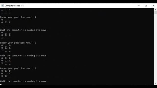 Computer Tic-Tac-Toe "30 Second Match 119"