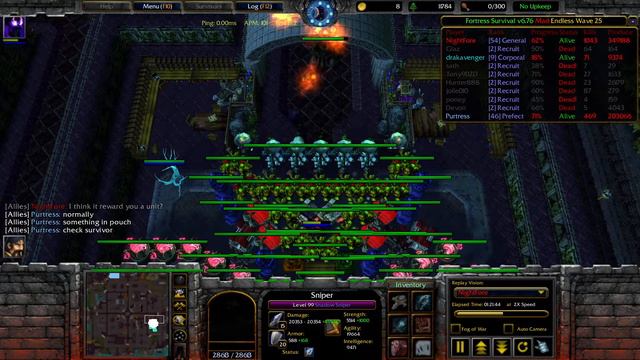[WarCraft 3] Fortress Survival Alpha v6.76 ► Mad/No Air/No Invis/X1 ★ Endless Wave 100 ║#196║