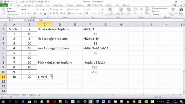 MS EXCEL 2010 - TOPLAMA