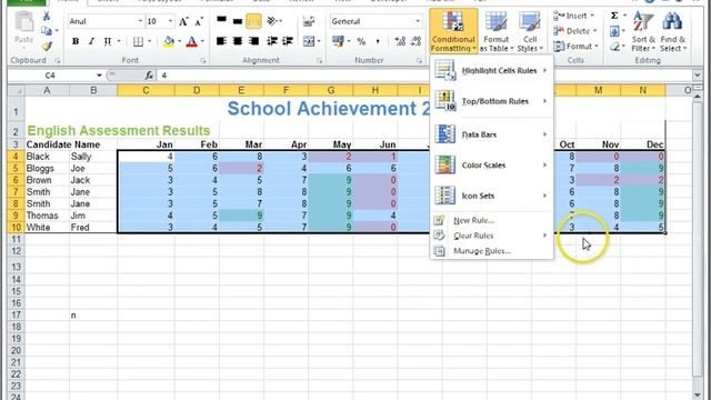 How to implement Excel Conditional Formatting in Microsoft Office 2010.mp4