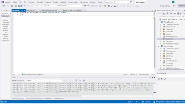 Contenedores Docker con microservicios ASP NET Core