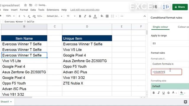 [Gogole Sheets] How to Highlight Remove Duplicate Value