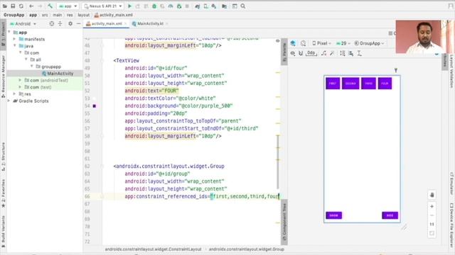 ConstraintLayout Group   || Constraint Layout || Android Tutorial In Hindi