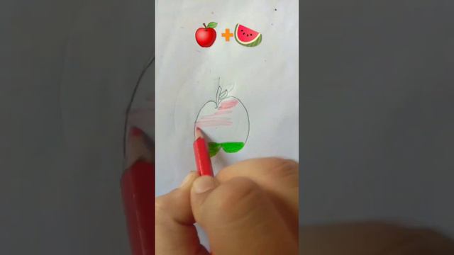 Apple 🍎+🍉 watermelon #short
