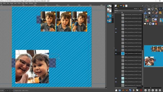 GIMP | Digital Scrapbook with Me | Week 30 of 52 DigiScrap Layouts in 52 Weeks
