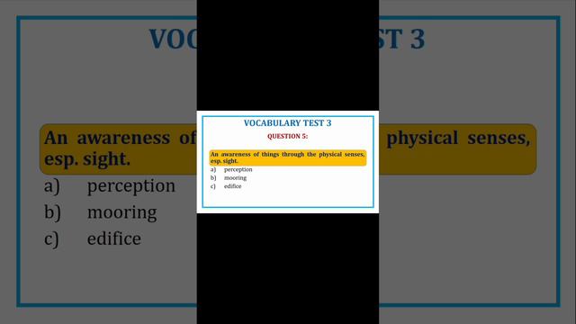 Introducing Vocabulary Test 3: Check full video with answers and examples on the channel.