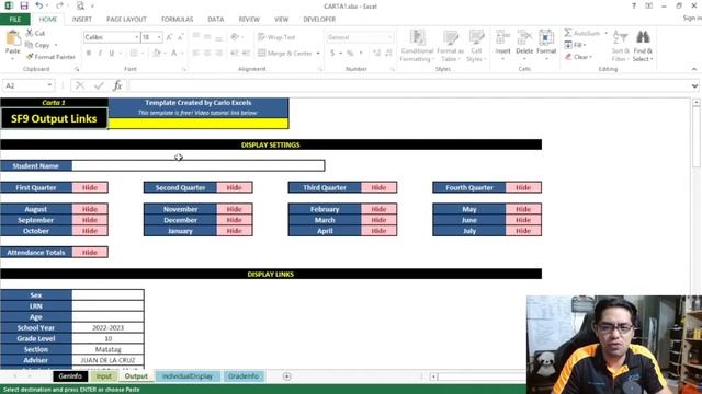 INTELLIGENT DEPED ES/JHS SCHOOL FORM 9 (SF9) TEMPLATE 2022-2023 | Excel for Teachers | Carlo Excels