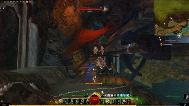 Jumping puzzle - Harathi Hinterlands - Fawcett's Bounty - Aetherblade Cache (Guild Wars 2)
