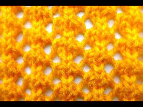 Узор спицами "Ажурные ромбики"