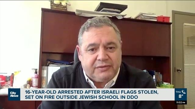 Teen arrested for burning Israeli flags outside Montreal school