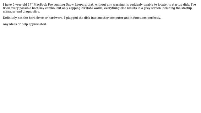 Apple: Unable to reach Startup Manager or any boot options on OSX Leopard