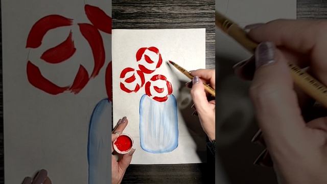 Мастер-класс Розы в вазе