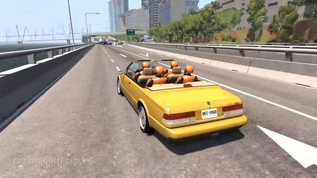 Massive Spike Strip Pileup Crashes 10  BeamNG Drive  CrashBoomPunk