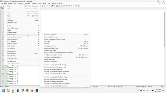 How to remove duplicate lines in Notepad++