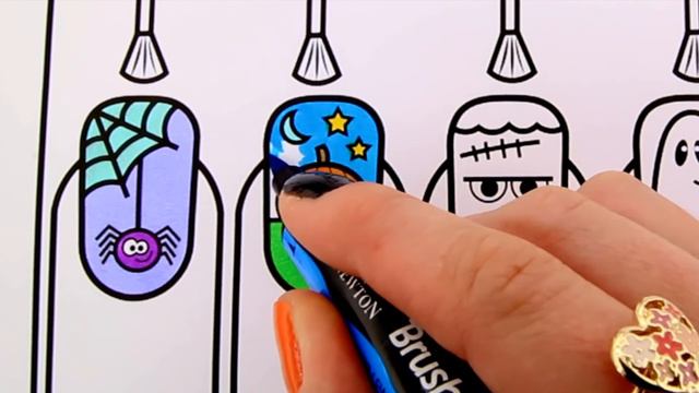How to Draw Halloween Nail Art for Kids 🎃💅👻💜🖤💚Halloween Nail Art Drawing and Coloring Pages