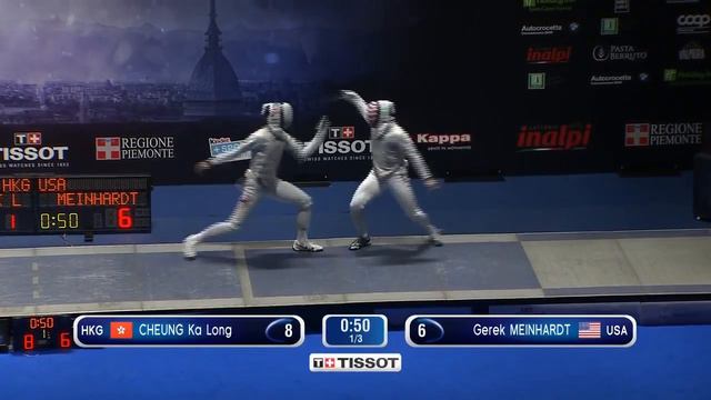 2019 Turin Grand Prix [SEMI 2] Cheung KL 張家朗 HKG v Meinhardt USA -  Men's Foil Fencing Individual