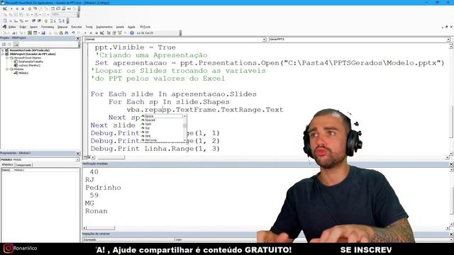 Gerador de Apresentação no Powerpoint .ppt pelo Excel  - Jogar Excel para PowerPoint