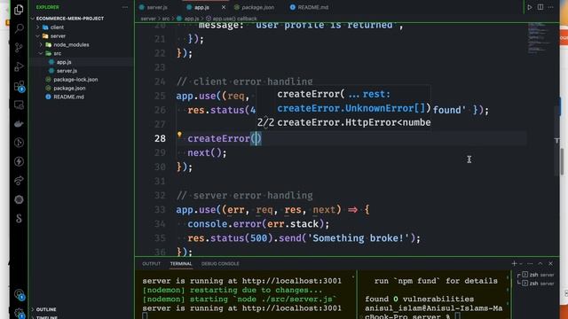 E-commerce MERN Project Bangla Tutorial 9 : Handing HTTP Errors