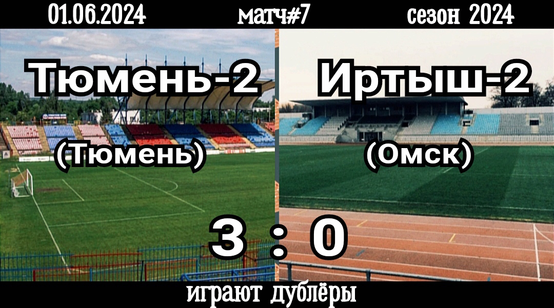 Тюмень-2 (Тюмень)-Иртыш-2 (Омск) 3:0 (01.06.2024). Матч#7, сезон 2024 (видео голов).