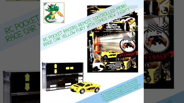RC Pocket Racers Remote Controlled Micro Race Car Yellow Fury with Cones New  | eBay