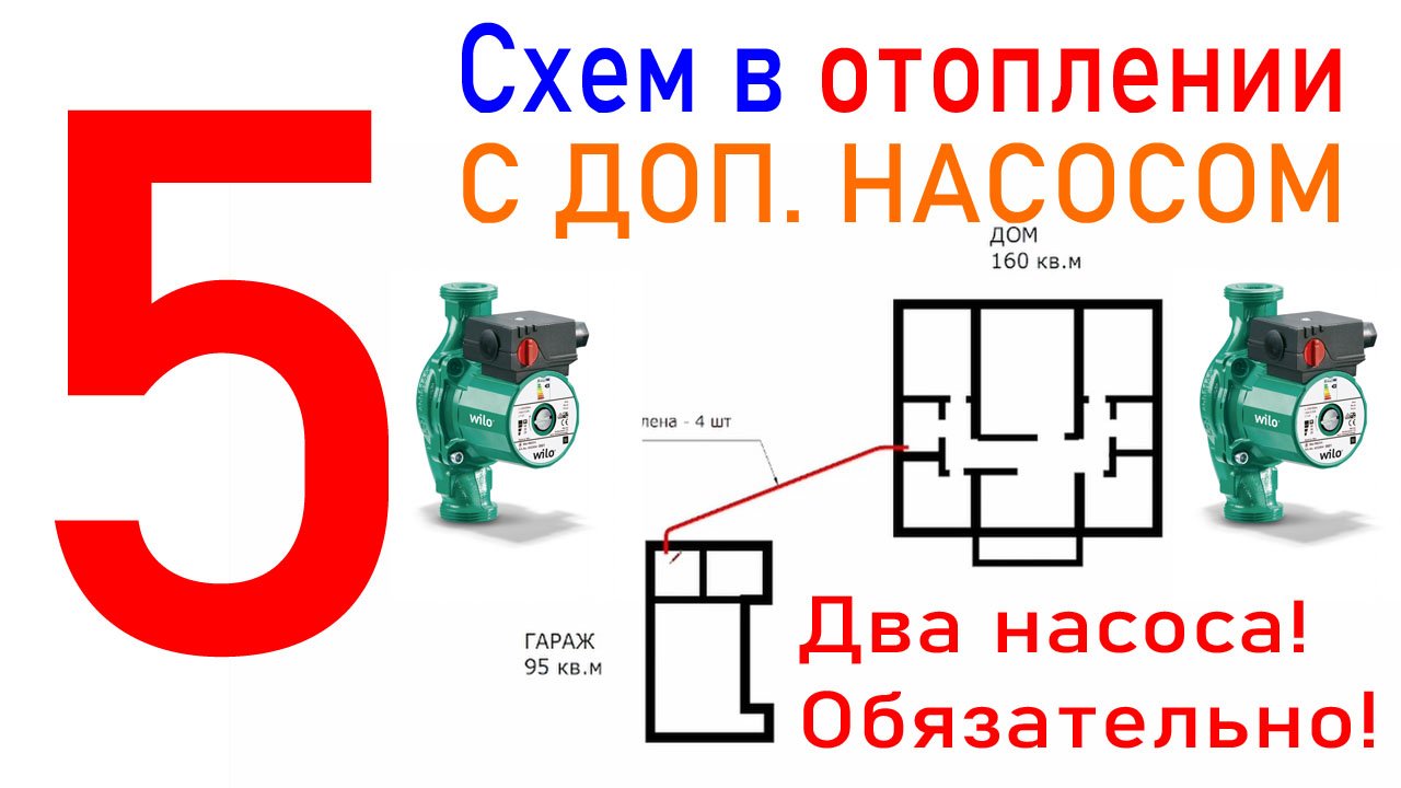5 схем в отоплении с двумя насосами обязательно
