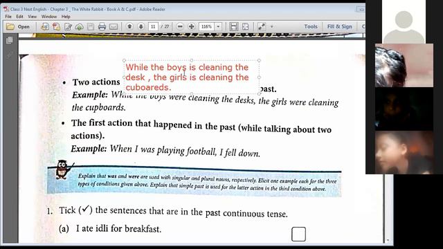 Past Continuous Tense ~ Grammar Junction from Chapter 3 of Next English of Class 3