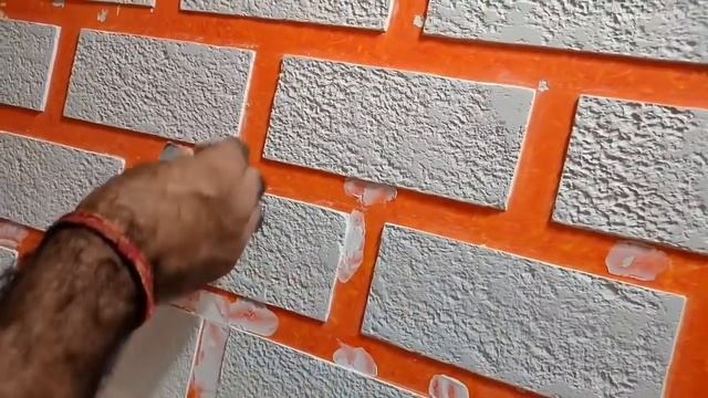 How to Make Fake Brick Wall Design | Detail !नकली ईंट की दीवार  डिज़ाइन कैसे बनाएं
