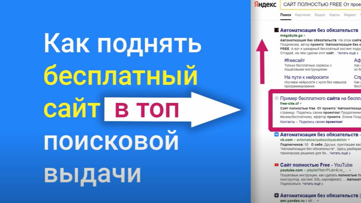 Как поднять бесплатный сайт в 🚀ТОП поисковой выдачи Яндекса и Гугла_ SEO 🎯 для Гугл Сайта