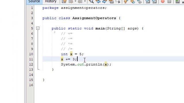 Lecture 10: Quick Start with Java: Assignment Operators