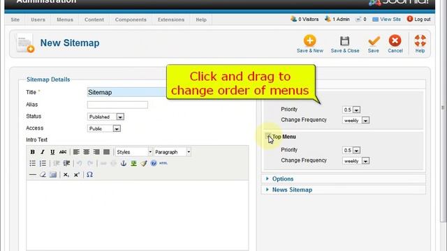 Install and using Xmap in Joomla! 2.5
