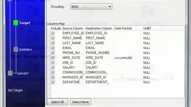 Export DBF table data to HTML file