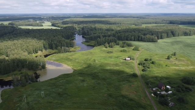Деревня Малый Краснояр, Омутинский район, Тюменская область с высоты